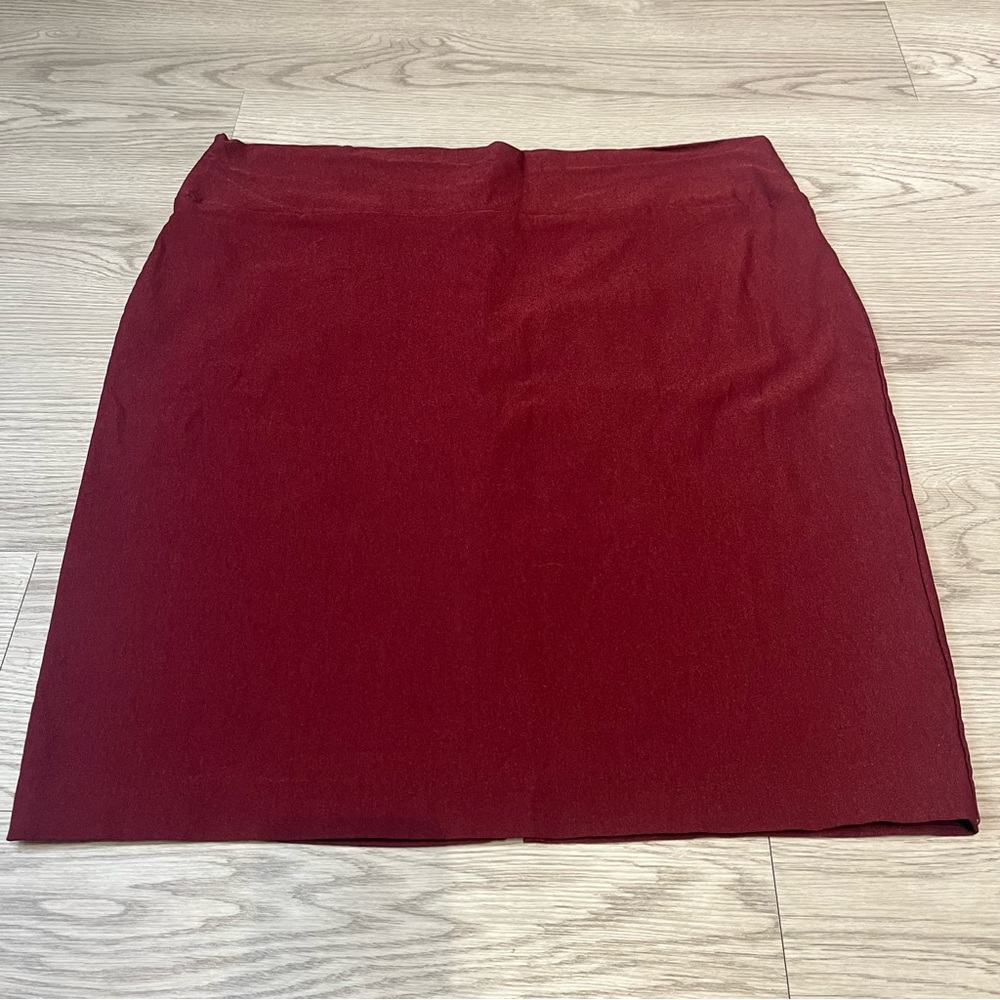 ABN Pencil Skirt Burgundy Pull On with Slit